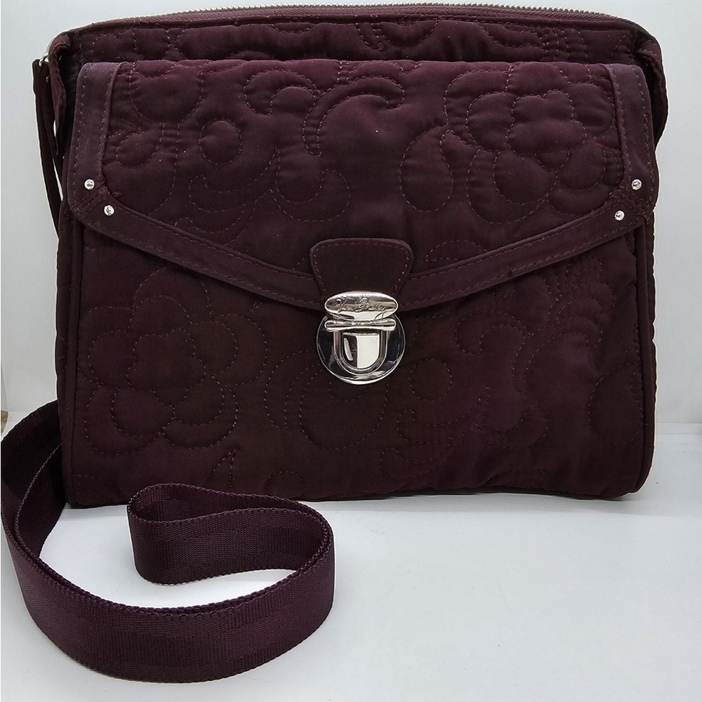 Vera Bradley quilted crossbody purse in brown microfiber